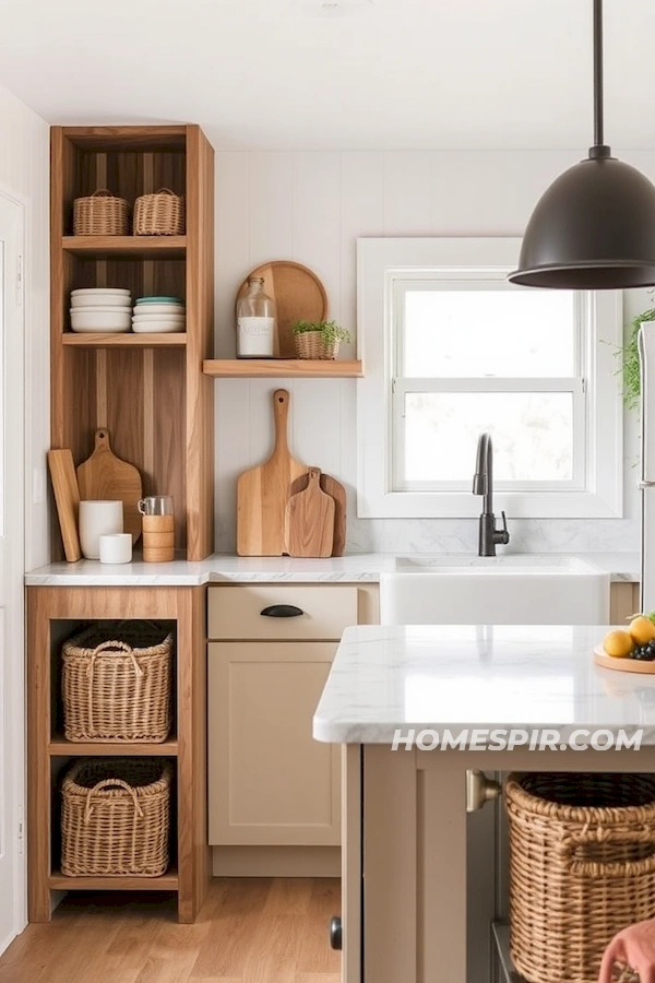 Modern Tiny Kitchen with Wood Accents