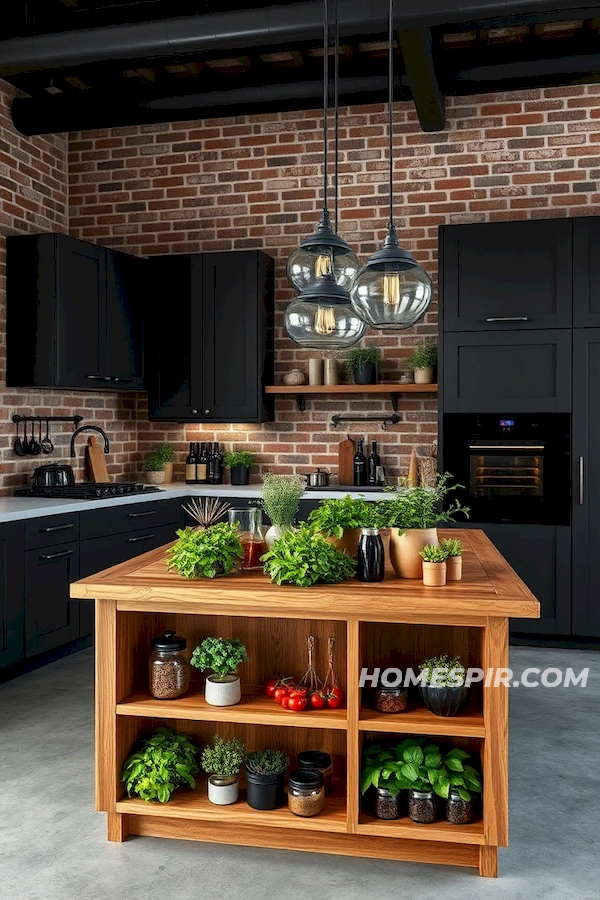 Modern Urban Kitchen with Fresh Greenery