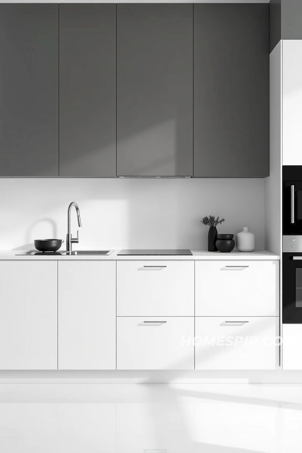 Monochrome Harmony in Minimalist Kitchen Design