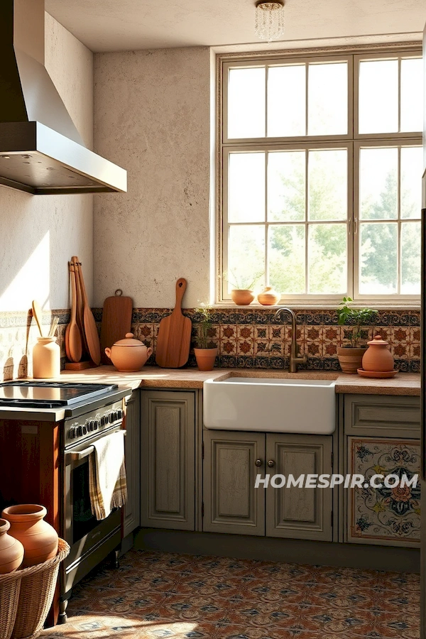 Morning Light in Boho Kitchen with Textured Walls