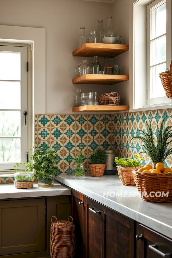 Moroccan Inspired Tiles with Culinary Herbs