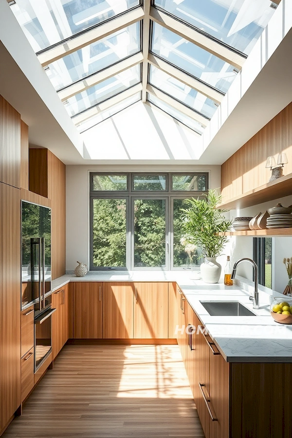 Natural Light and Eco Materials in Kitchen