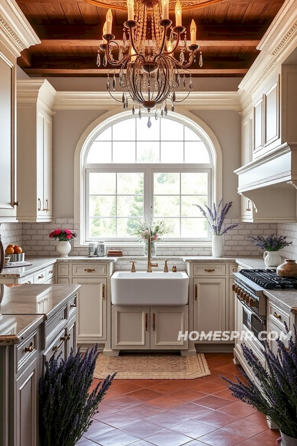 Natural Light and Lavender in Provence Kitchen