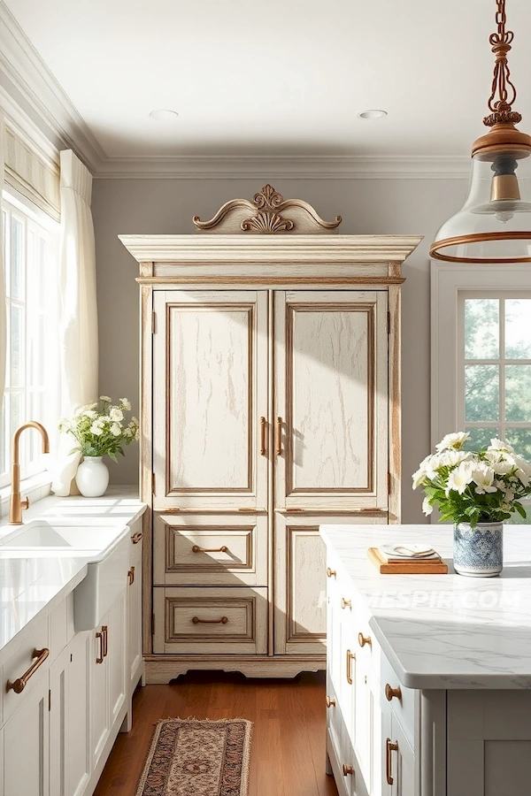 Natural Light and Marble Elegance in Kitchen Design