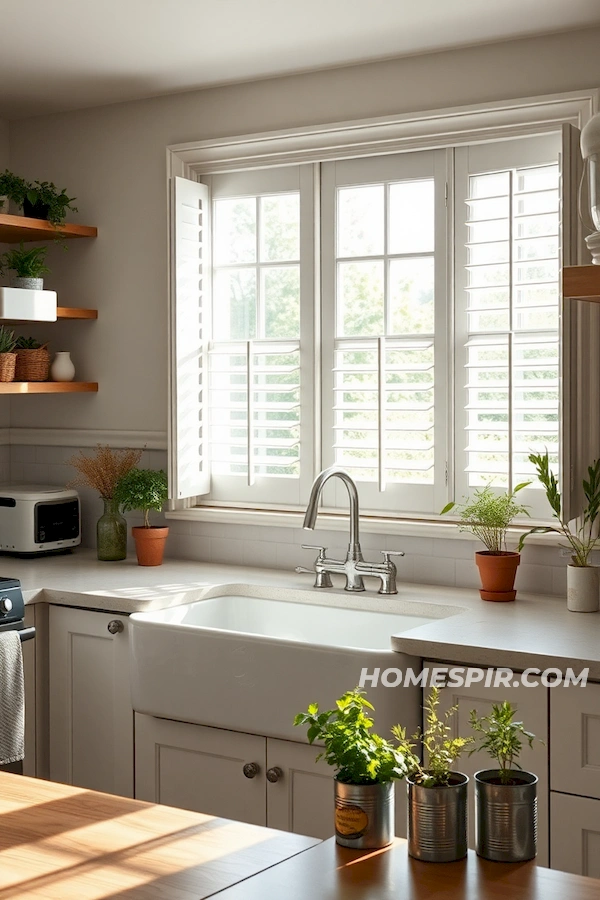 Natural Light and Plantation Shutter Kitchen