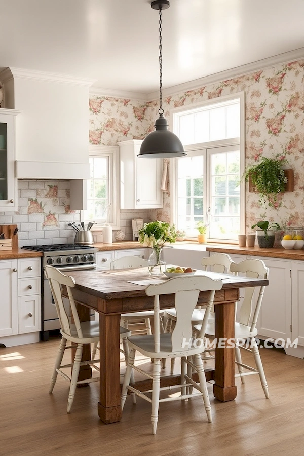 Natural Light and Rustic Charm in Classic Kitchen