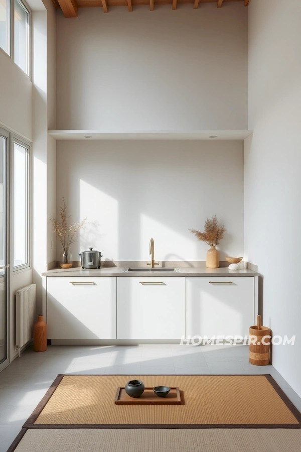 Natural Light in Minimalist Studio Kitchen