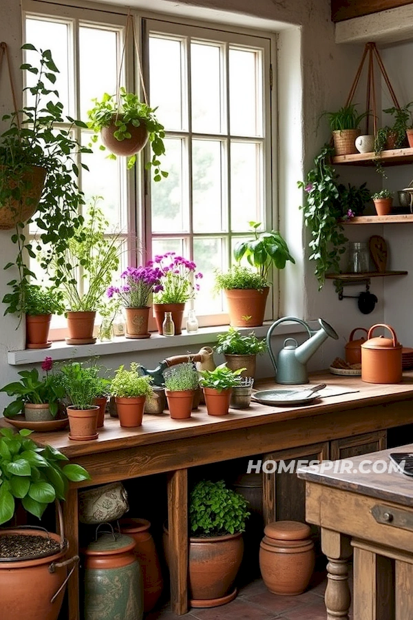 Nature-Inspired Elegance in French Kitchen