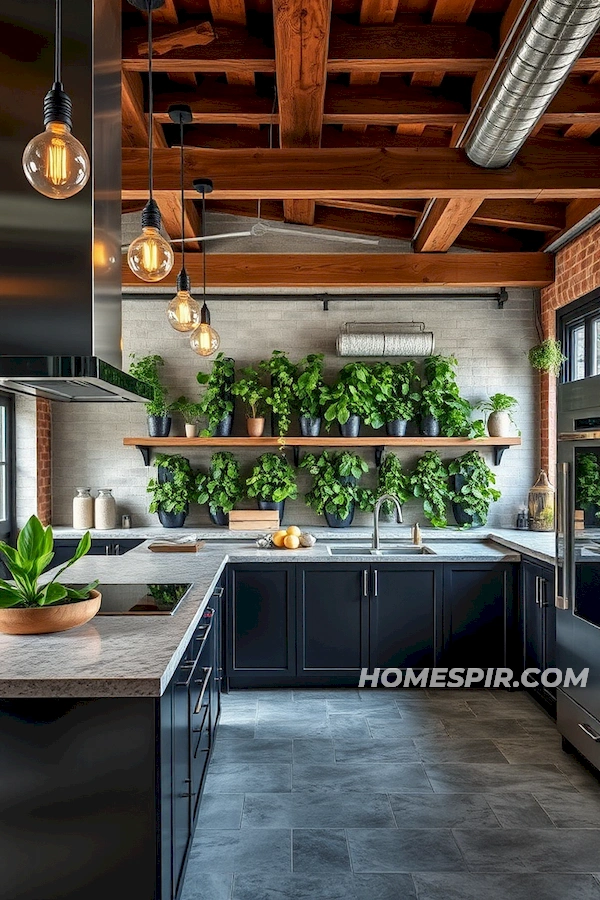 Nature-Inspired Industrial Kitchen Style