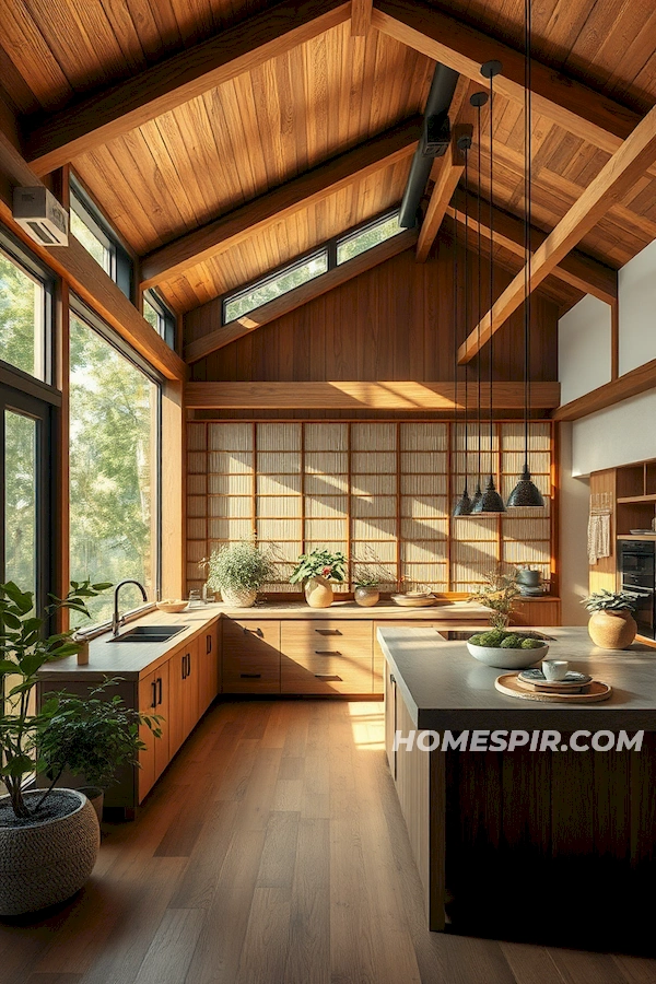 Nature Inspired Japanese Kitchen Design