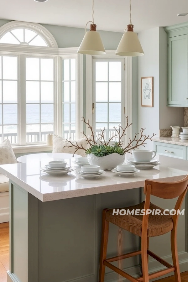 Nature-Inspired Kitchen Nook with Coral Branches