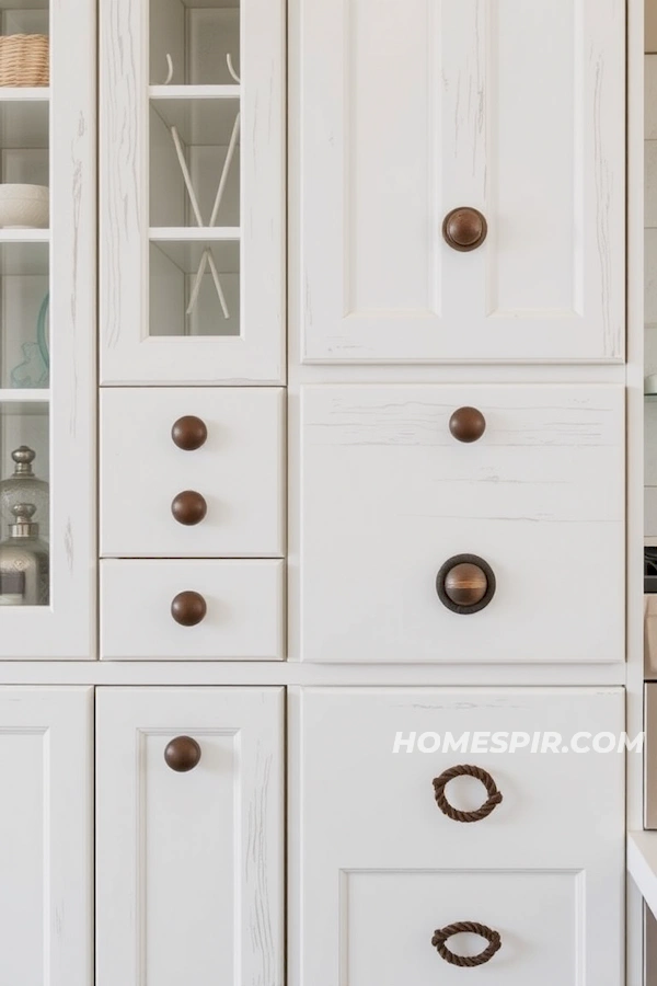 Nautical Cabinet Design with Rope and Portholes