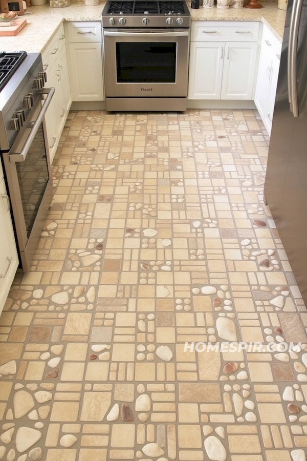 Nautical Floor Tiles with Sand and Shells