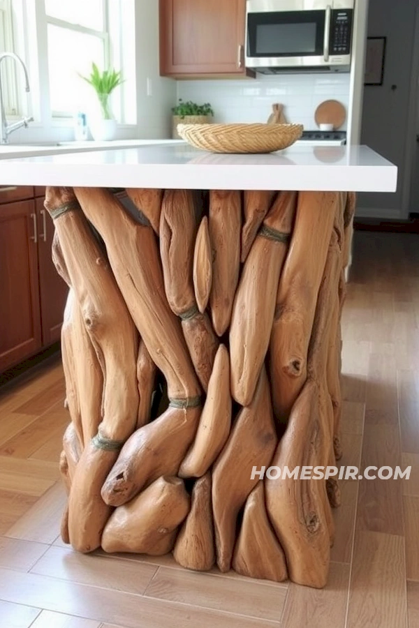 Nautical Kitchen Backsplash with Seashell Accents