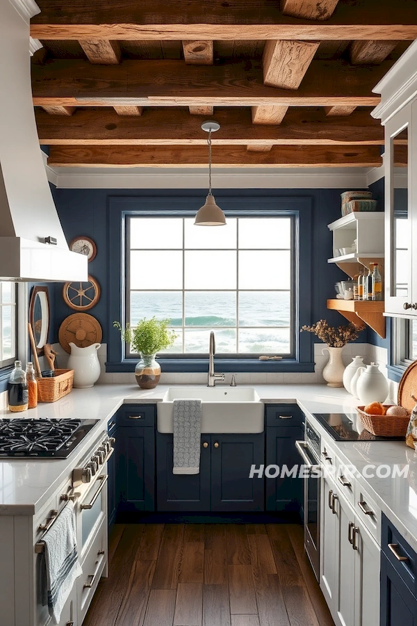 Nautical Navy and Crisp White Kitchen