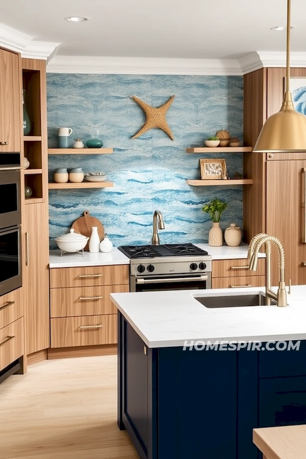 Nautical Theme Kitchen with Sea Glass Accents