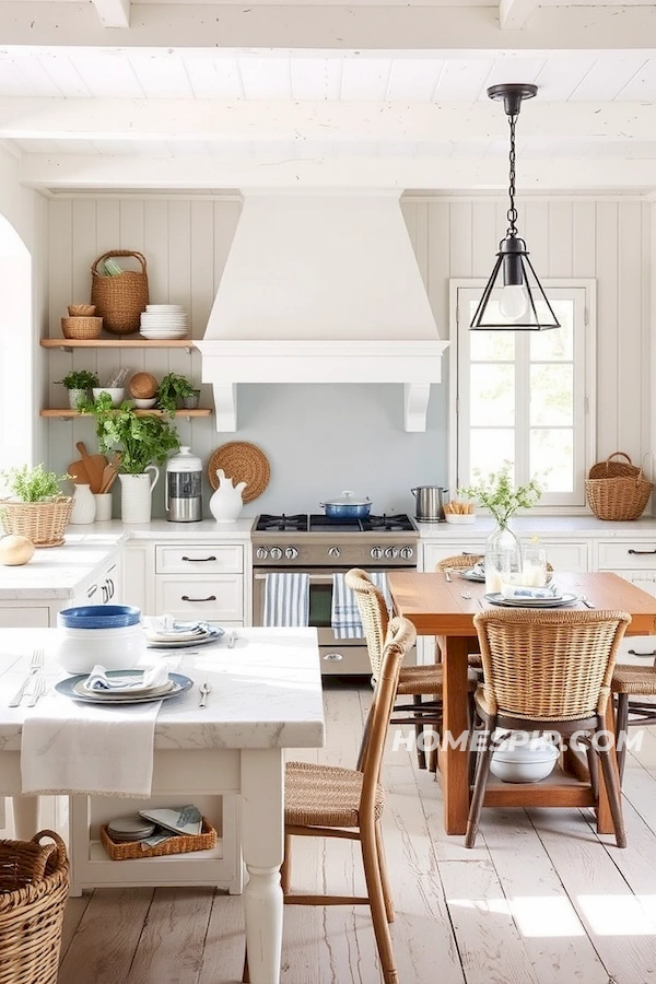 Nautical Themes in French Seaside Kitchen