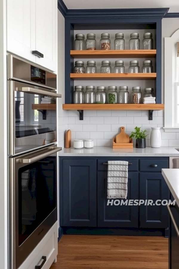 Navy Cabinets and Matte Black Kitchen Accents