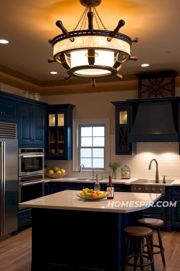 Navy Finish Complements Nautical Lighting