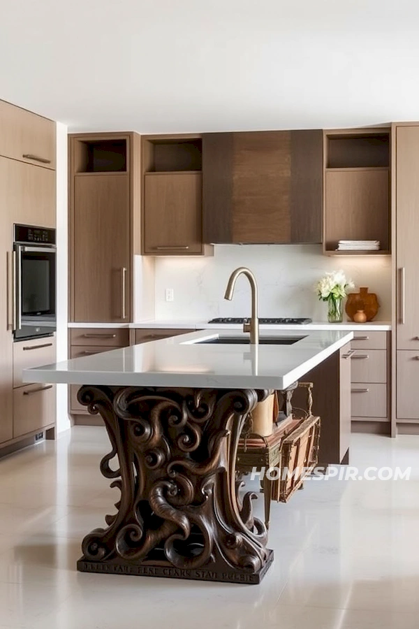 Neutral Kitchen with Focus on Artistic Island