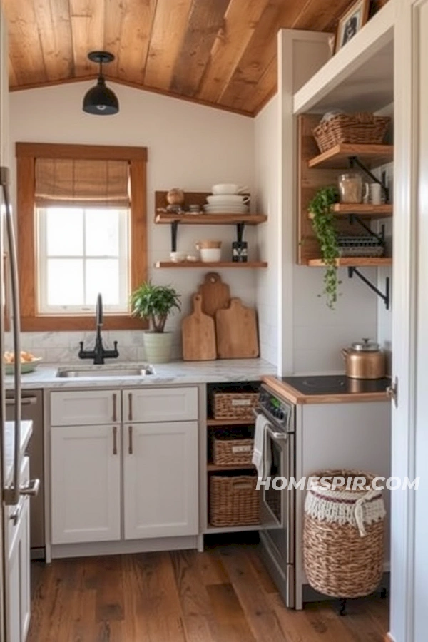 Neutral Tones for Cozy Tiny Kitchen