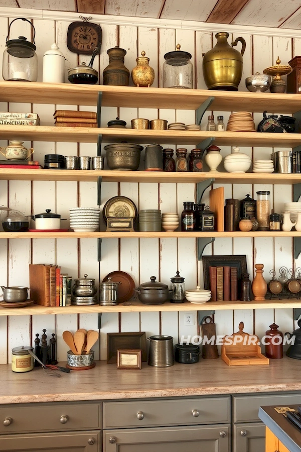 Nostalgic Kitchen Wall of Open Shelving