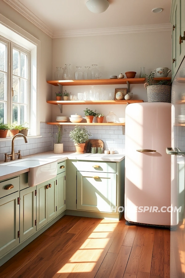 Nostalgic Kitchen with Brass Touches