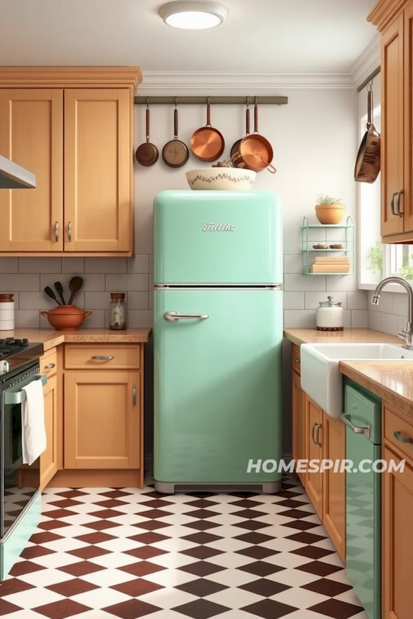 Nostalgic Vintage Kitchen with Checkered Tiles