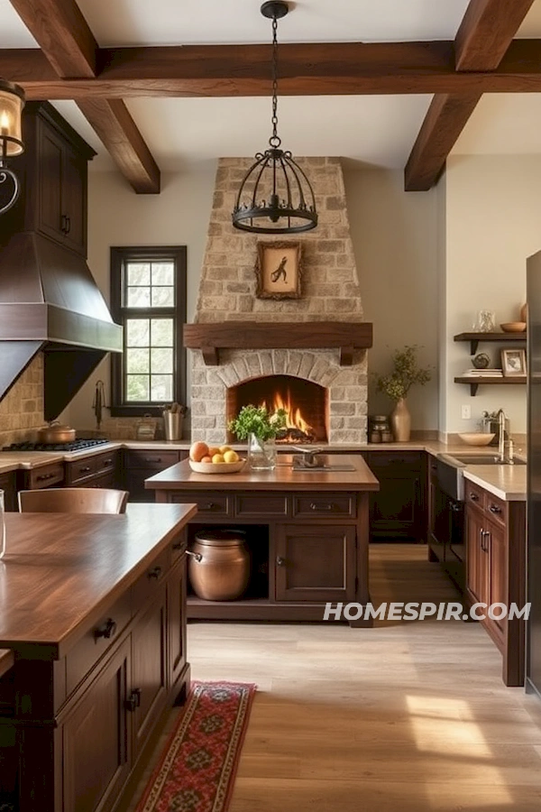 Oak Dining Table in Warm Kitchen