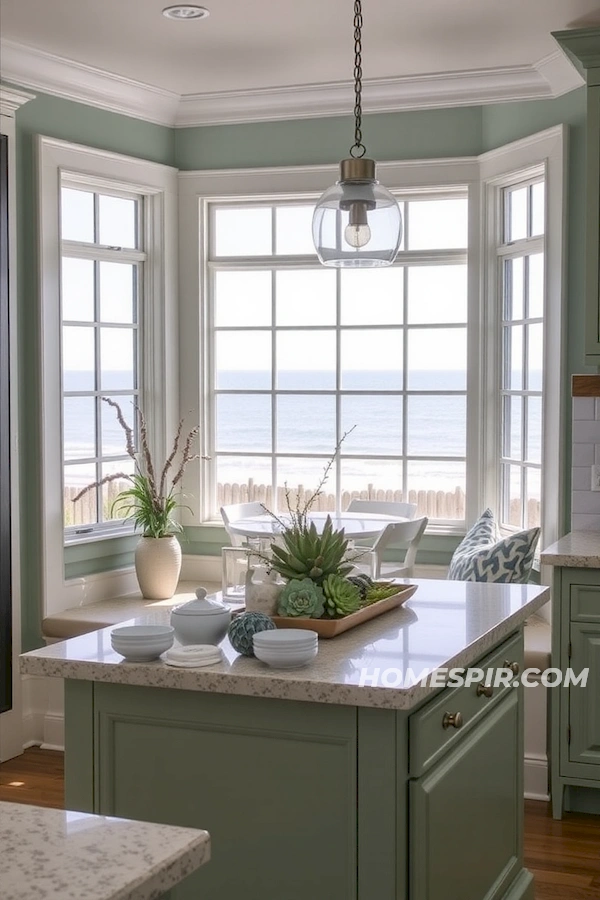 Ocean View Kitchen Nook with Seafoam Bar