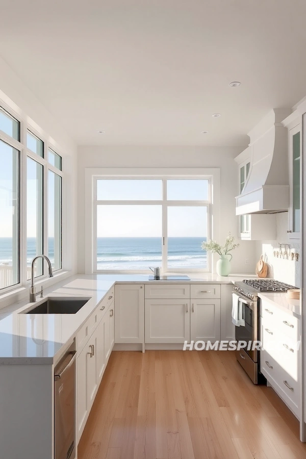 Oceanfront Kitchen with Seafoam Accents