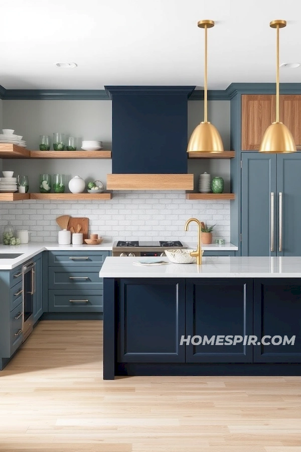 Oceanic Blues and Sandy Beige Kitchen Design