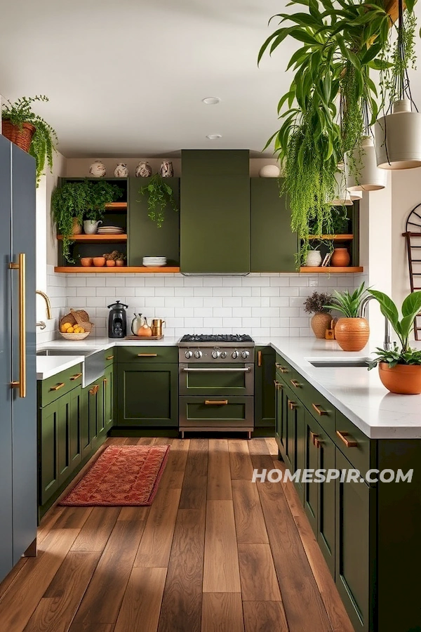 Olive Green and Oak in Kitchen Design