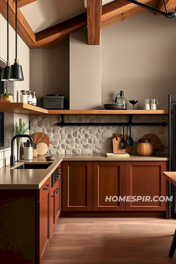 Olive Hues in an Industrial Kitchen Space