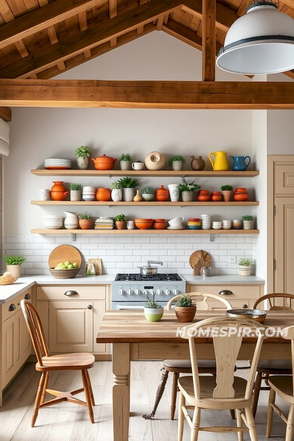 Open Shelving with Succulents and Earthy Tones