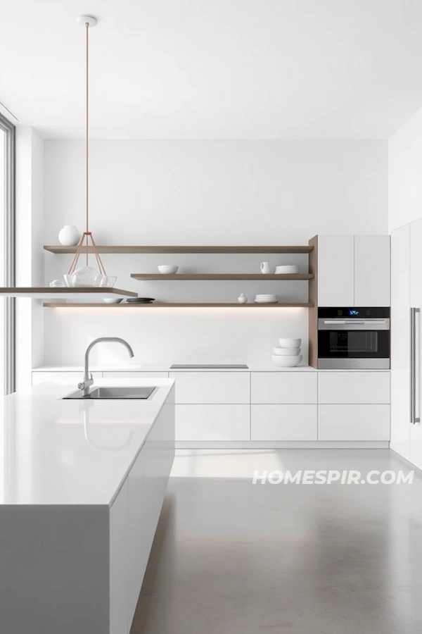 Open Space Aesthetics in Floating Kitchen Elements