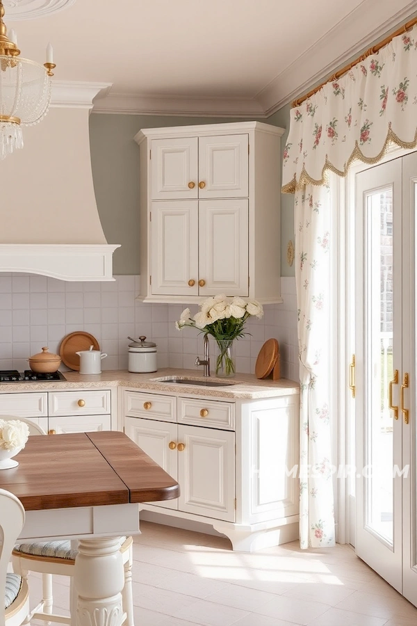 Pastel French Kitchen with Classic Decor