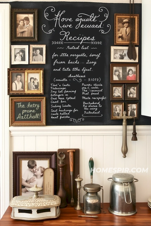 Personalized Kitchen Wall with Chalkboard Recipes