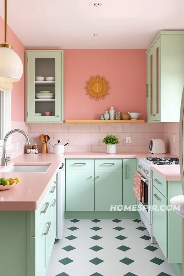 Playful Pastel Mid-Century Kitchen with Retro Touch