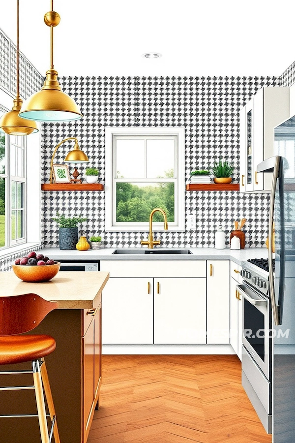 Playful Patterns in Mid-Century Kitchen