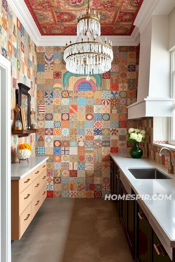 Playful Tiles and Fabrics in Sophisticated Kitchens