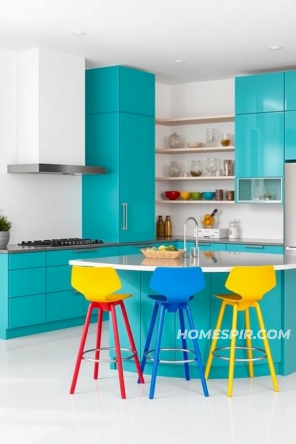 Playful Vibe with Bright Kitchen Colors