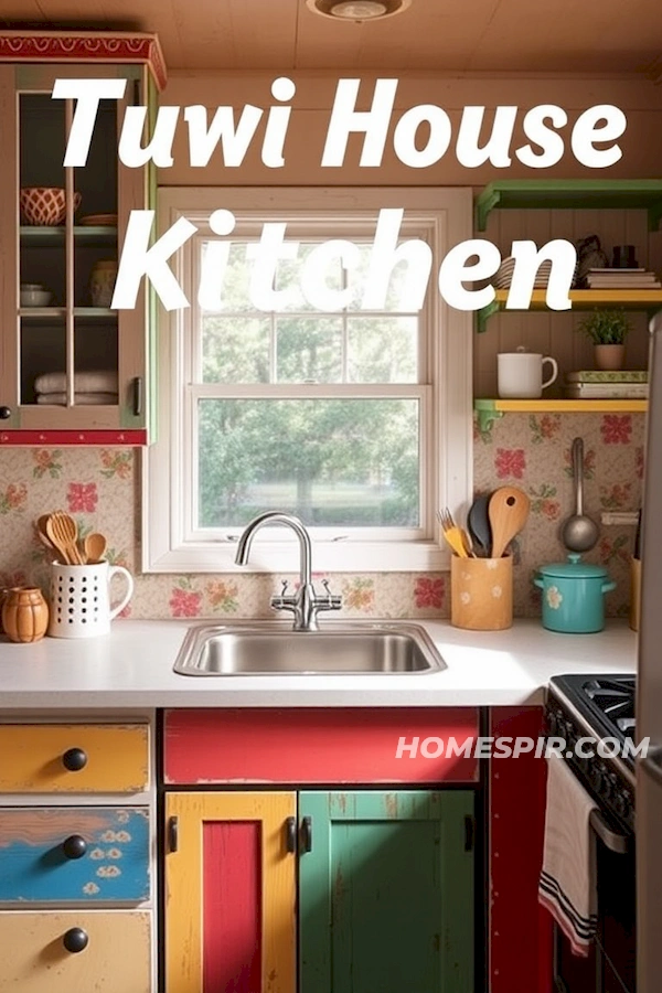 Playful Wall Decals in Tiny House Kitchen