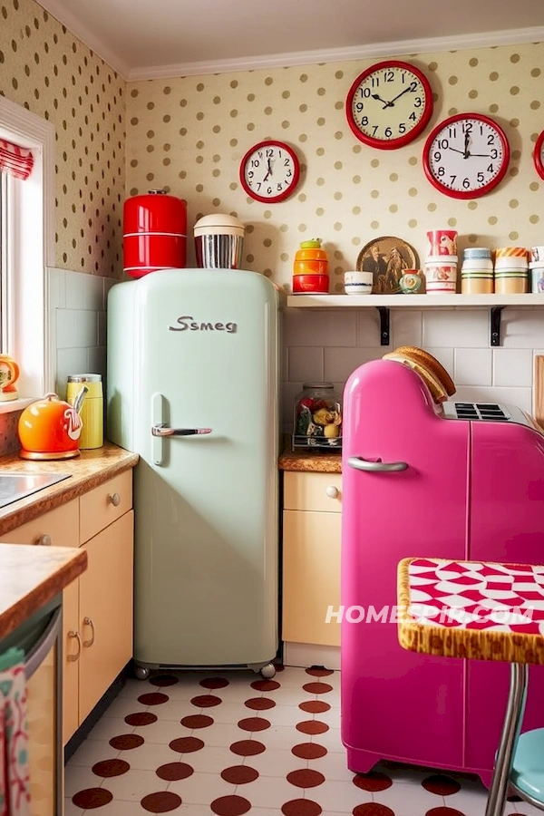 Playful Whimsical Retro Kitchen Scene