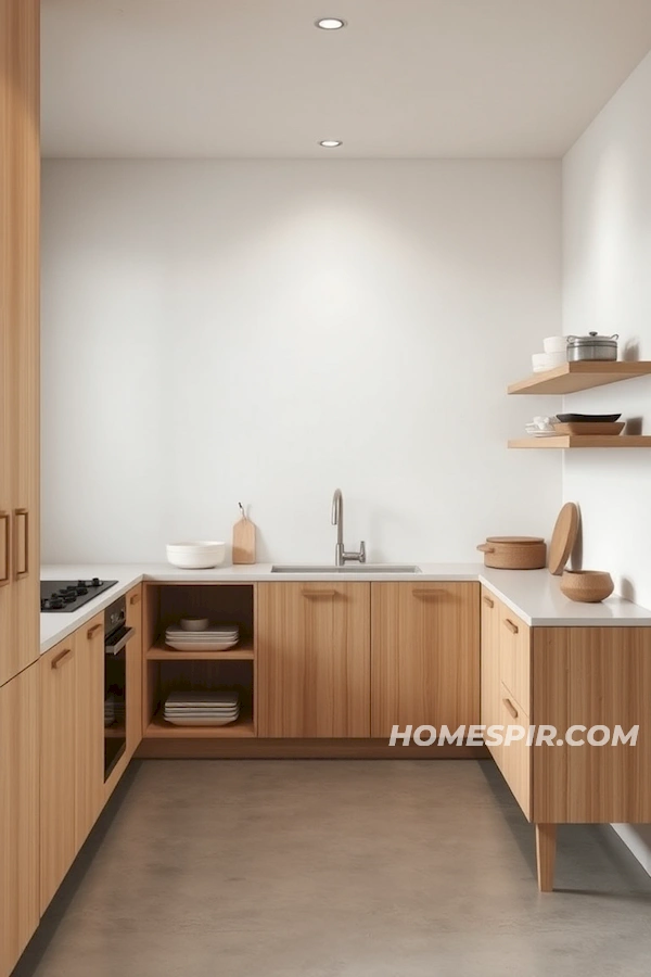 Polished Concrete Floor in Minimalist Kitchen