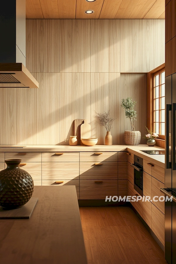 Polished Matte Wood Blend Japanese Kitchen