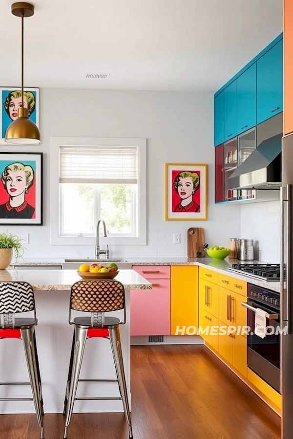 Pop Art Colors in Mid-Century Modern Kitchen