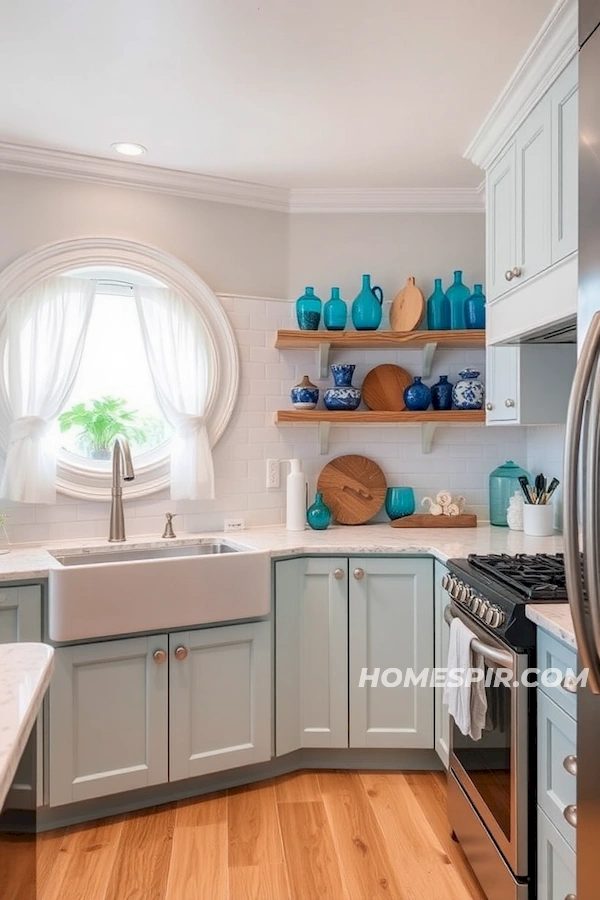 Porthole Window Beach Kitchen with Driftwood Style