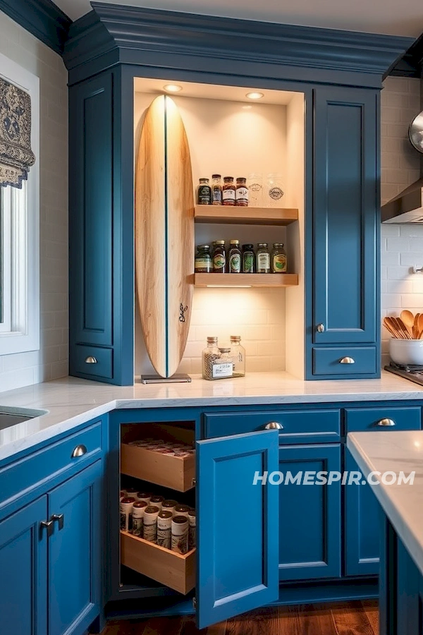 Pull-Out Pantries with Ocean Vibe