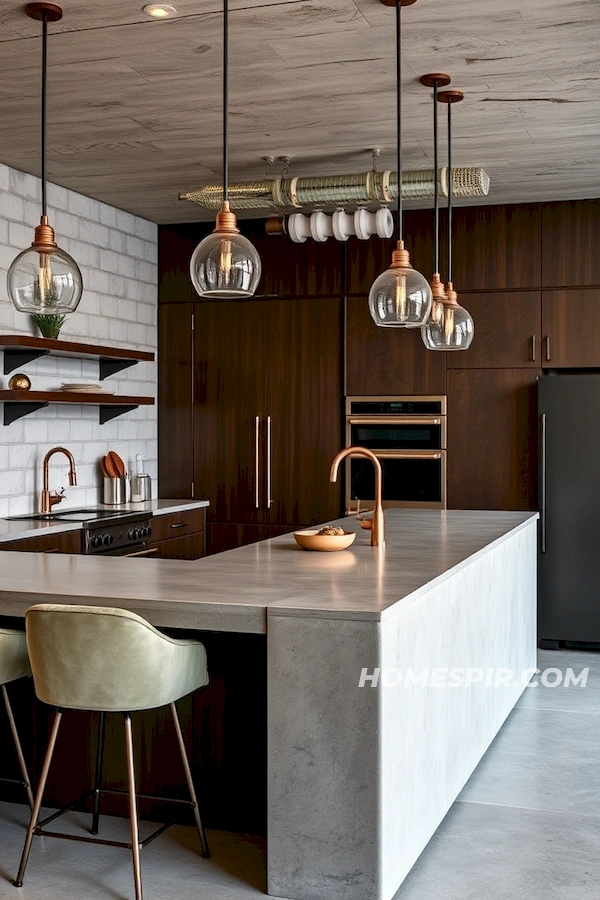 Raw Concrete and Copper in Luxury Kitchens